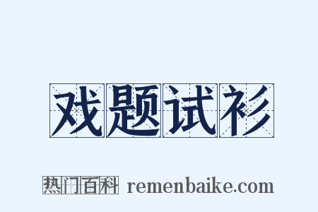 戏题试衫是什么意思的图片